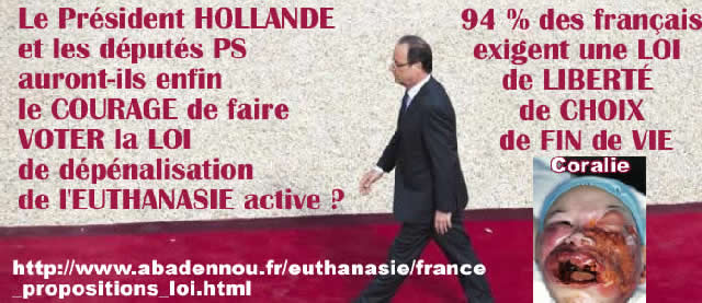 François Hollande, Coralie, euthanasie